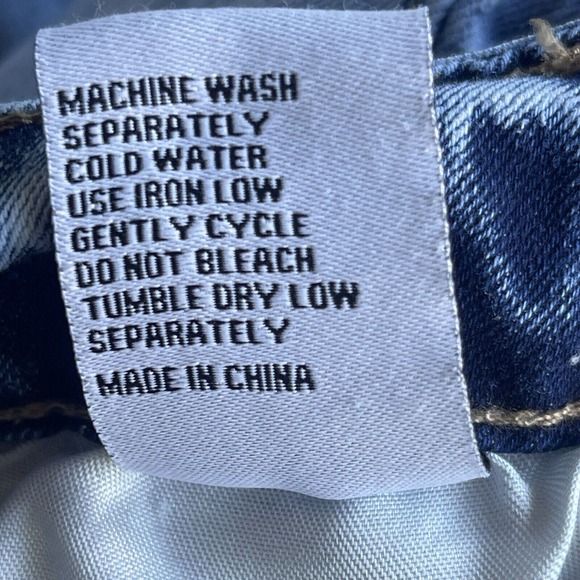 Bamboo Jeans Junior Size 3 Blue Patchwork Flare Raw Hem Front Seam Y2K Boho - Picture 5 of 10